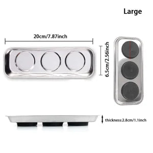 Stainless steel magnetic tray tool parts storage magnetic tool tray parts stand with strong magnets, for screws sockets bolts pi