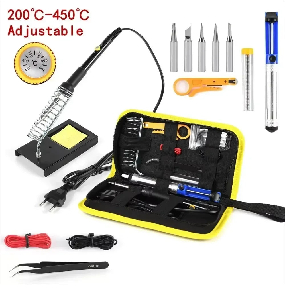 60W Soldering Iron Kit with LCD Digital Multimeter and 5 Extra Tips