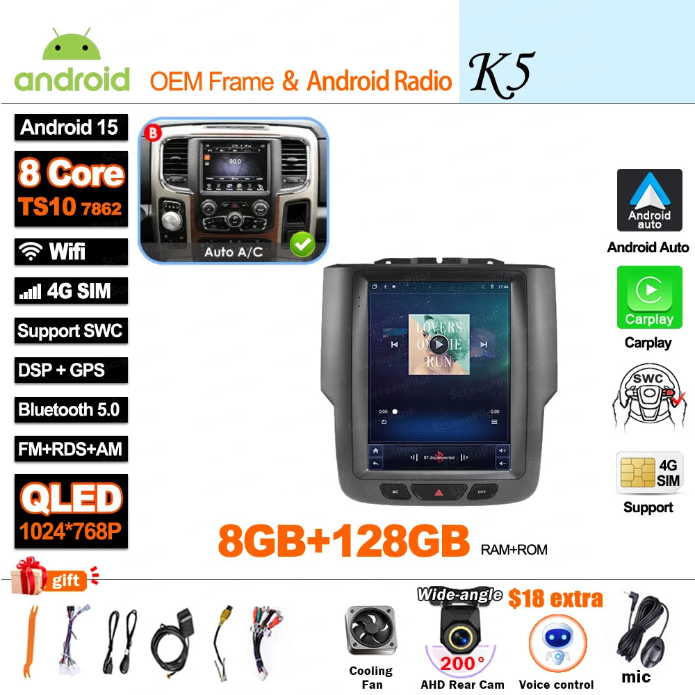 Android 16 Car Stereo Head Unit for Dodge Ram 1500 2500 3500 2013-2018 - image 42