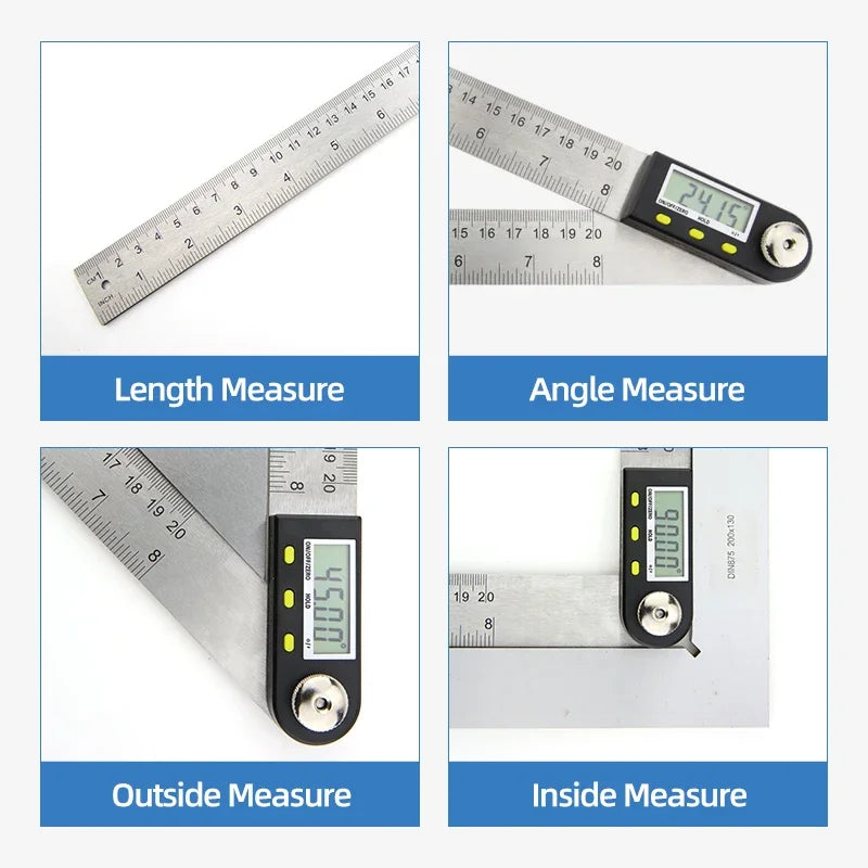 Digital Angle Gauge Protractor 0-360° LCD Display 200mm Measuring Tool - image 3