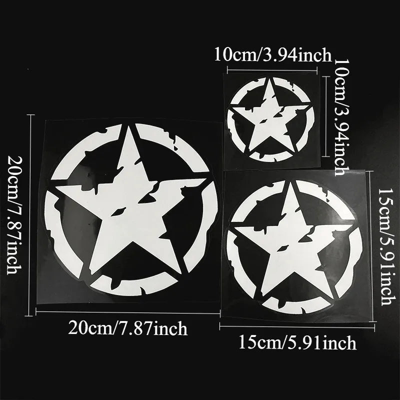 Five-Pointed Star Motorcycle Decals for Tank, Fender and Helmet - view 3
