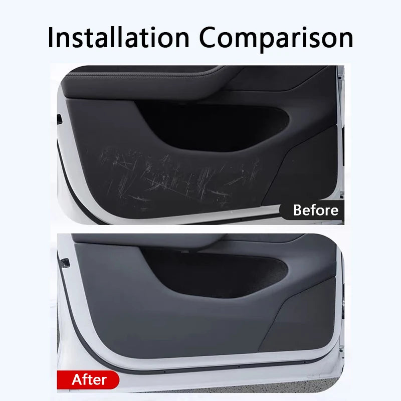Door Anti-Kick Pad Leather Trim Kit for Tesla Model Y L 6-Seat
