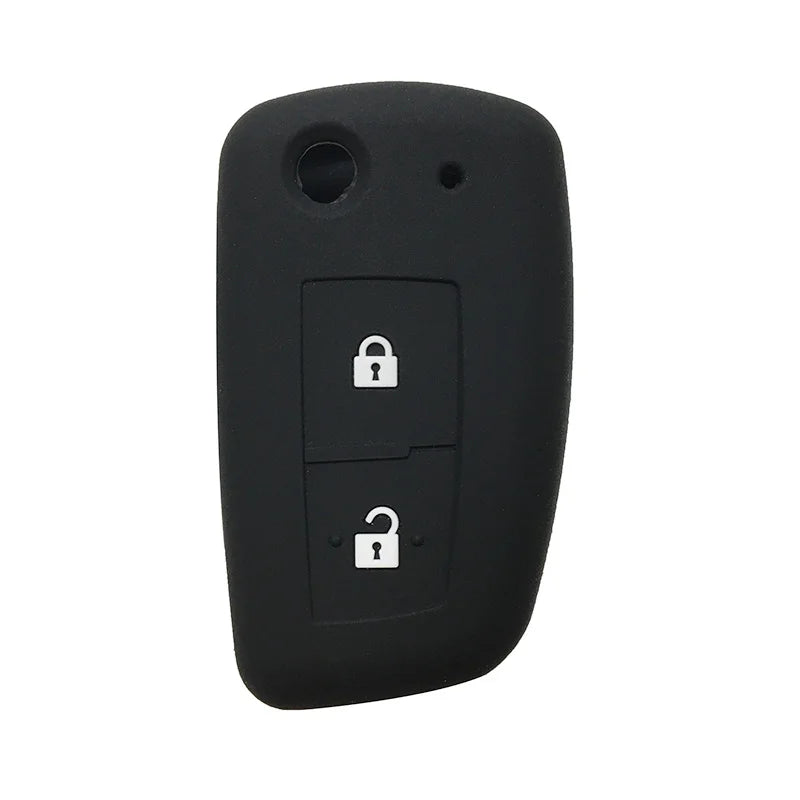 Silicone 2-Button Flip Key Cover for Nissan Qashqai J11, X-Trail & More