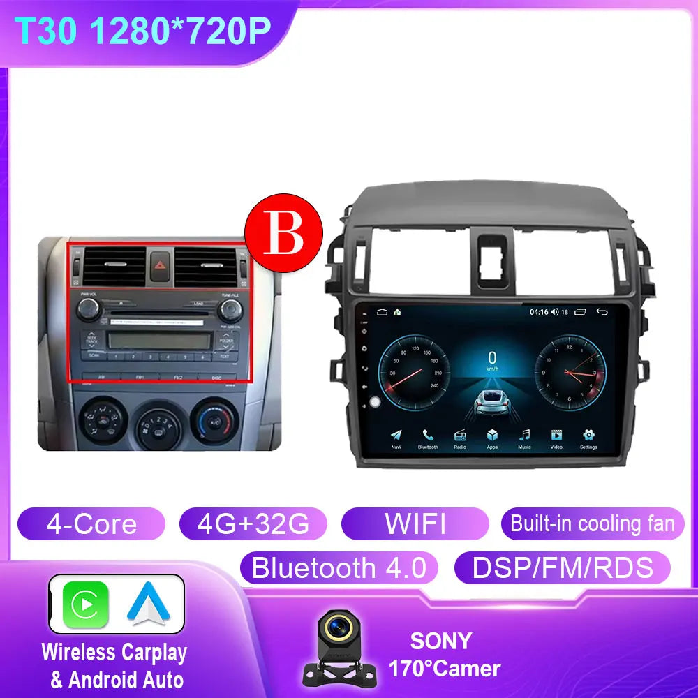 Toyota Corolla 2006-2013 Android 14 9-inch Touchscreen Car Stereo - image 8
