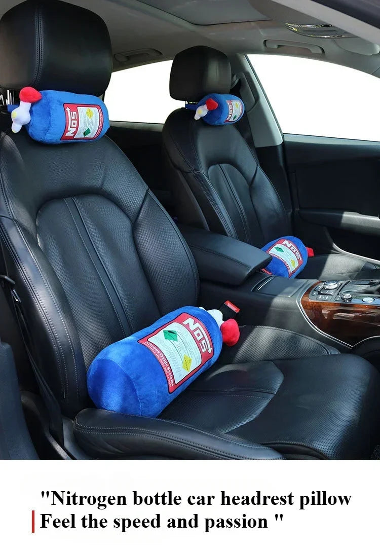 Nitrous Bottle Style Plush Car Neck Pillow and Headrest Cushion