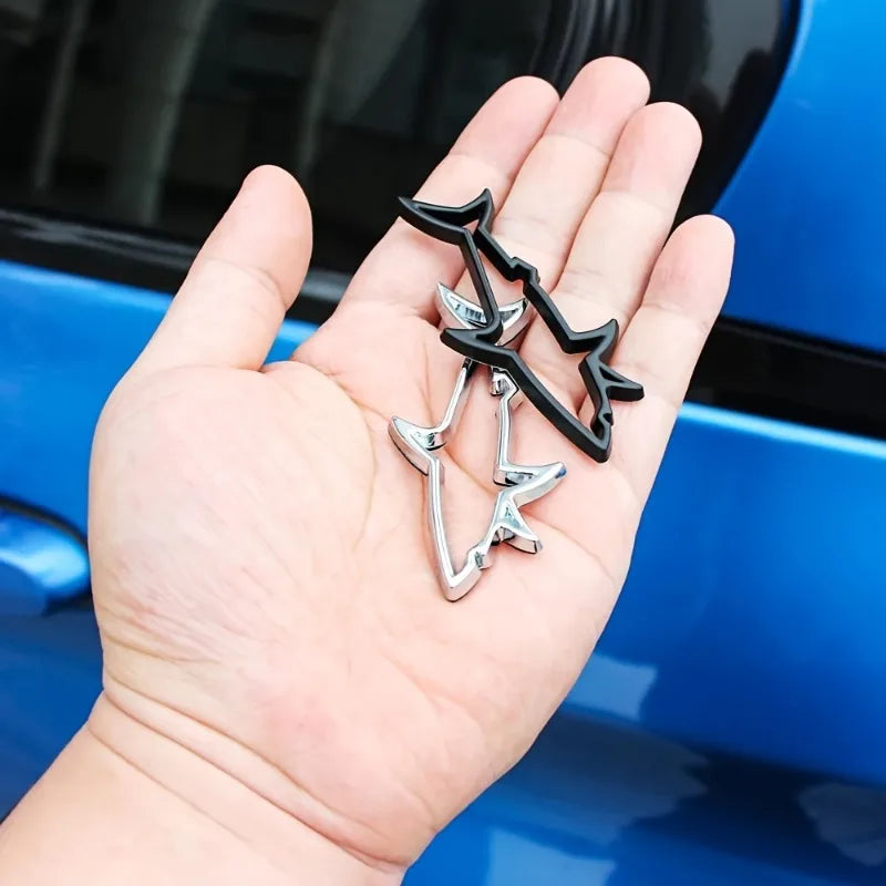 3D Shark Metal Car Sticker - Durable Hollow Vehicle Decal - image 5