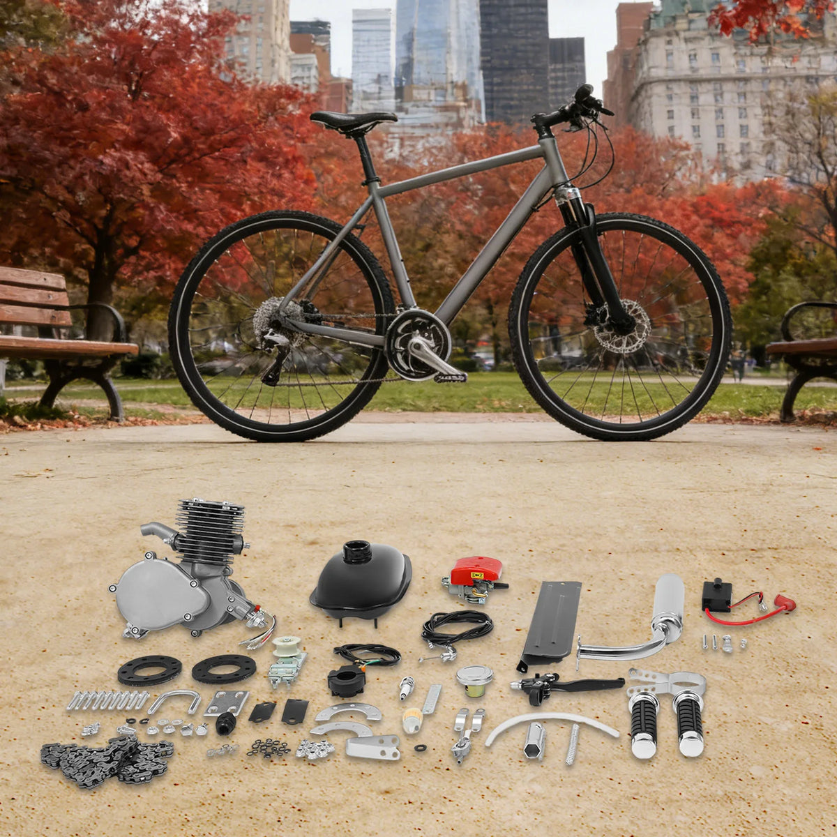 100cc 2-Stroke Gas Engine Kit for 26-28 Inch Bicycles