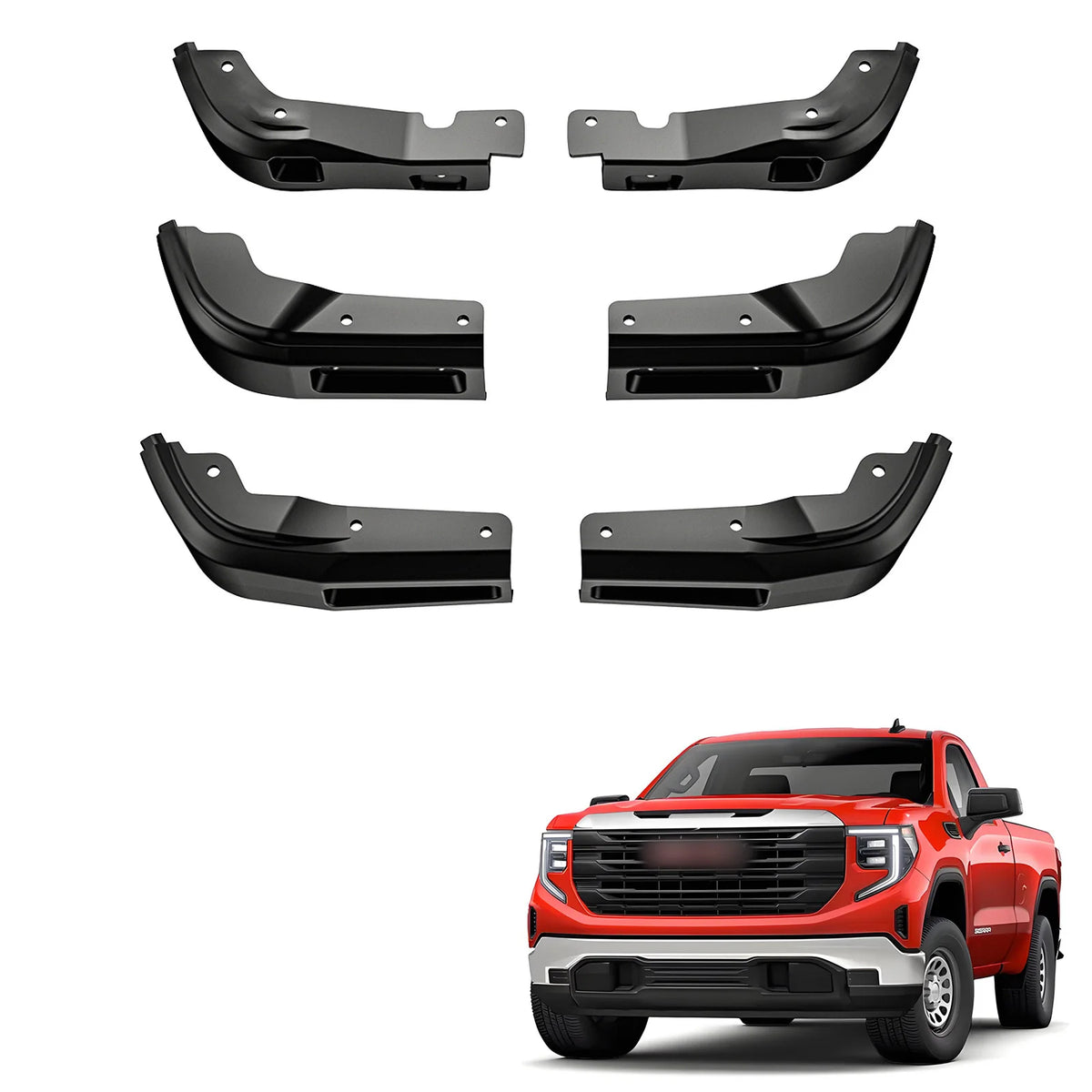 6PCS Mudguards for GMC Sierra 2019-2025 Accessories Front & Rear Mud Flaps Custom for GMC Sierra 1500, Anti-Scratch All Weather