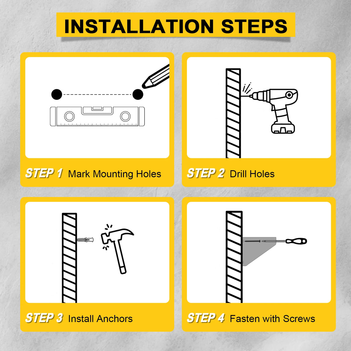 Pressure Washer Gun and Foam Cannon Holder, Wall-Mounted Nozzle and Extension Wand Organizer
