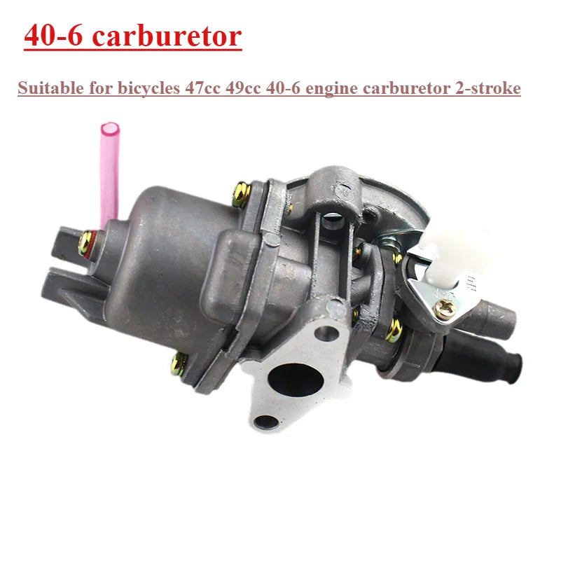 40-6 Carburetor for 47cc/49cc 2-Stroke Mini Bikes, ATVs & Go-Karts