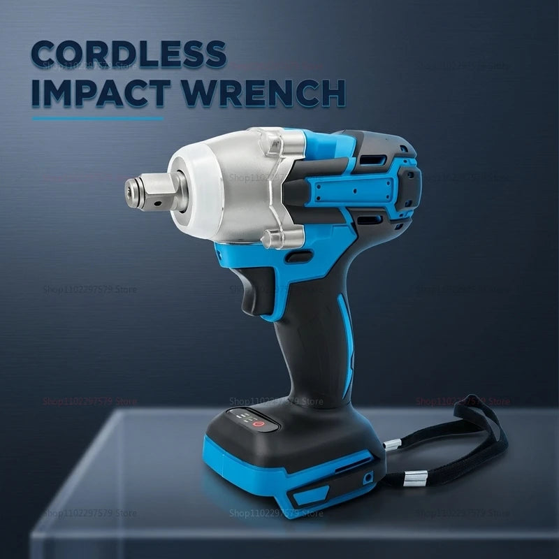 Cordless Electric Impact Wrench High Torque Hand Tool for Automotive Construction Repair DIY Home Use No Battery Included