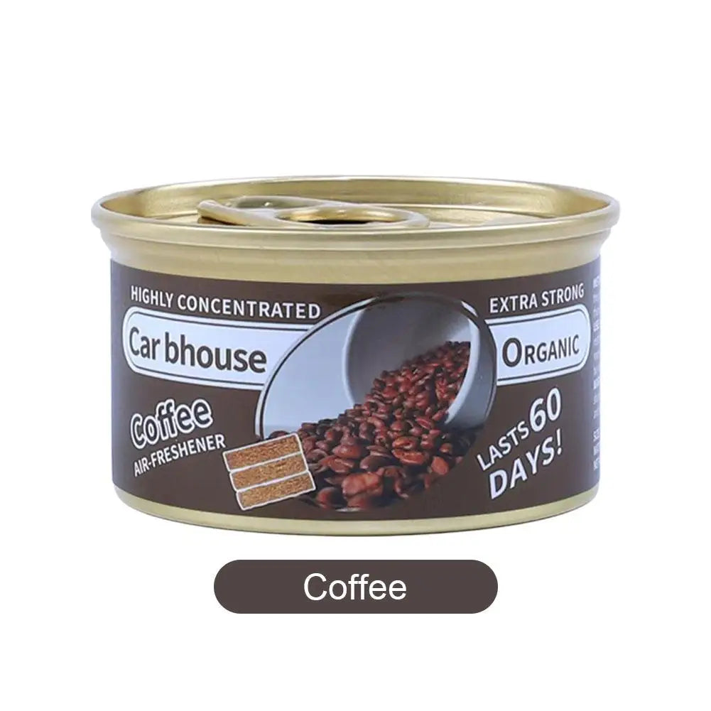 Coffee Scent Wood Block Car Air Freshener Can, Long-Lasting Deodorizer