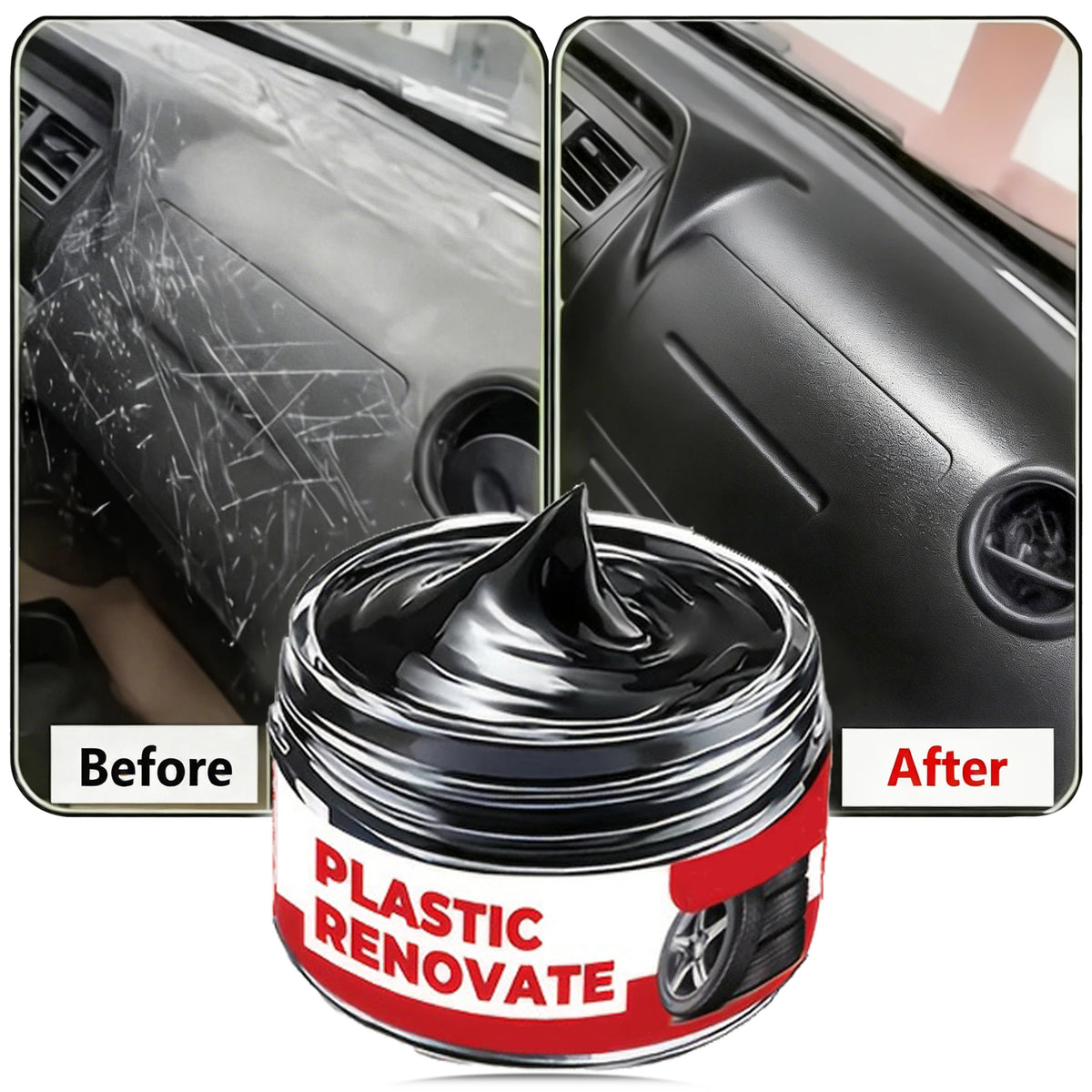Car Interior Scratch Repair Paste Shine Restoration Black Interior Dashboard Plastic Surfaces