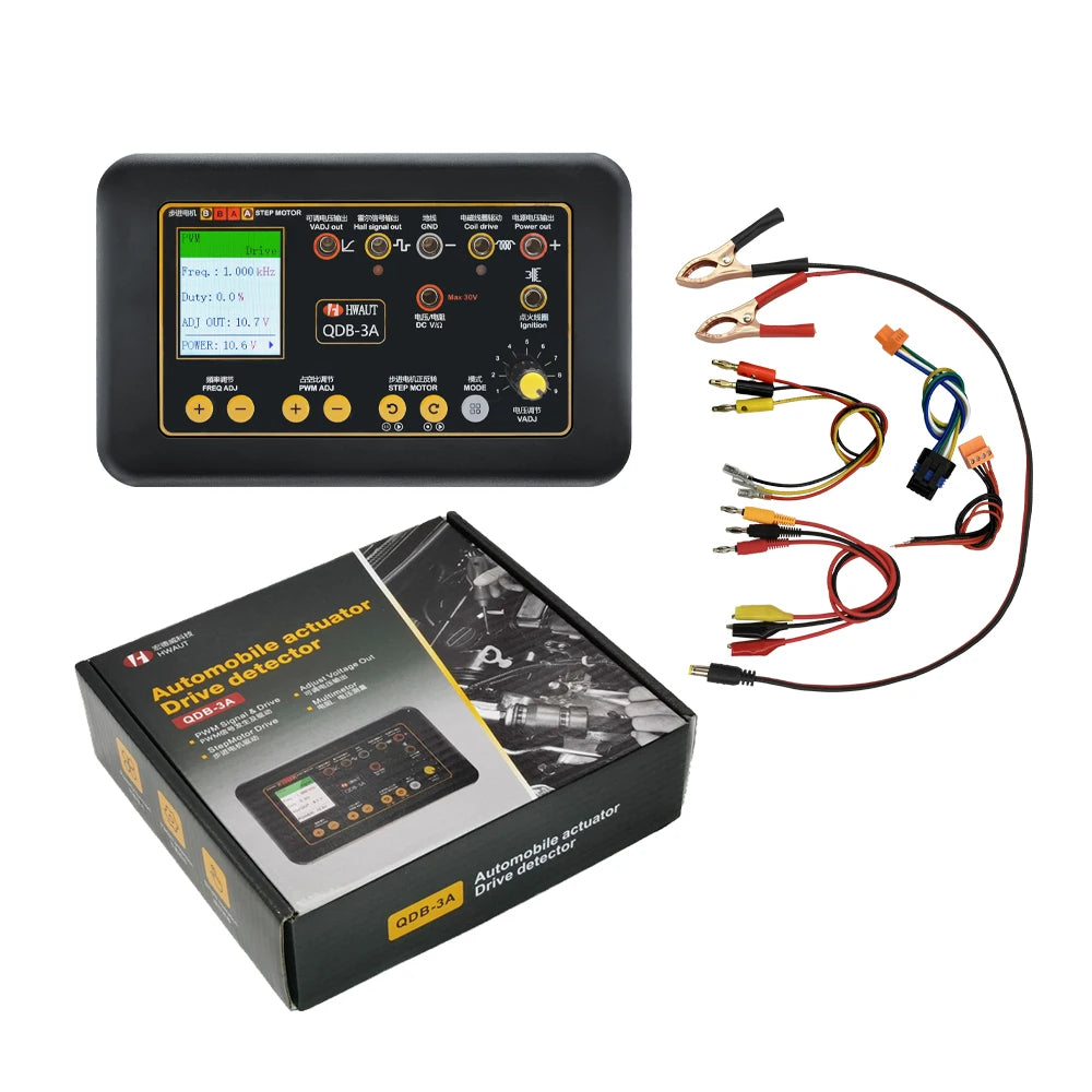 QDB-3A 2A Car Ignition Coil Tester Tool Injector Solenoid Valve Idling Stepper Motor Instrument Fault Detector Drive Simulator