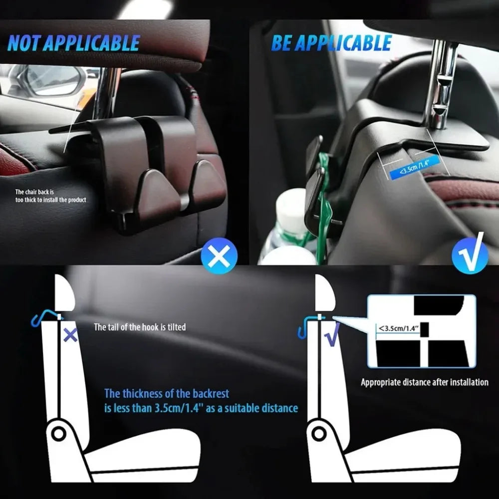 Universal Car Seat Headrest Hook Organizer - 4 Pack - image 6