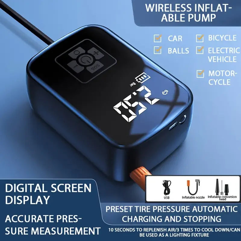 LEIBOO Wireless Tire Inflator Car Air Compressor with Digital Display - image 3