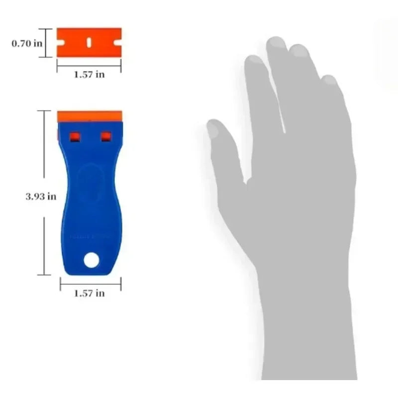 1Set Car Window Glass Clean Scraper Car Sticker Remover Plastic Razor Blade Label Clean Razor Glue Remover Cleaning Tools