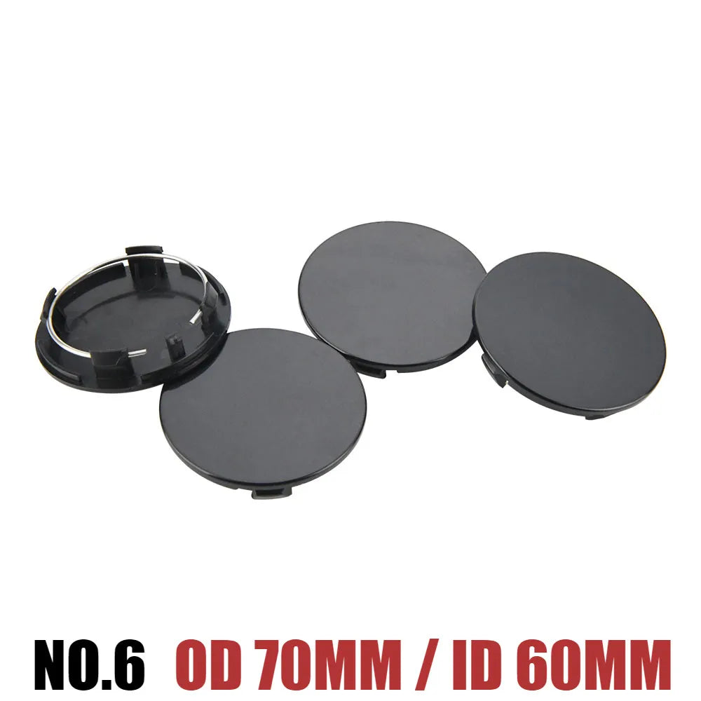 Universal Blank Wheel Center Caps, No Logo, Set of 4