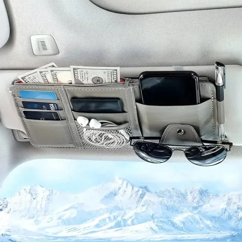 Car Sun Visor Organizer with Multiple Pockets