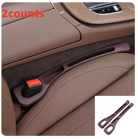 2Pcs Universal PU Car Seat Gap Filler Organizer Anti-leak Stopper Strip Storage
