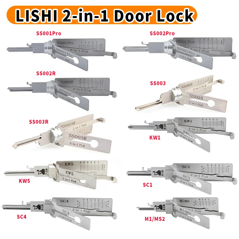 Lishi 2-in-1 Locksmith Tool for Home Door Locks (R52/KW1/SC1)