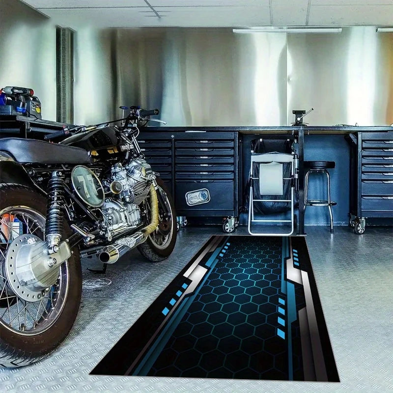 Motorcycle Garage Floor Mat Racing Display Oil and Wear Resistant Carpet for Workshop