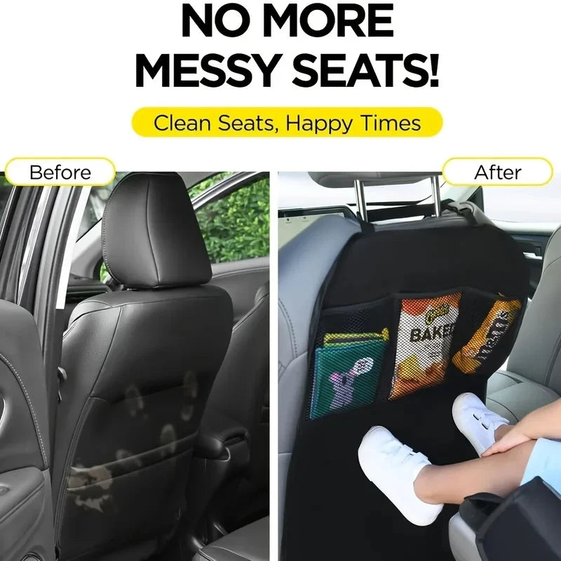 Car Seat Back Organizer with Storage Pockets, Kick Mat Protector, Waterproof Auto Backseat Organizer for Car Interior
