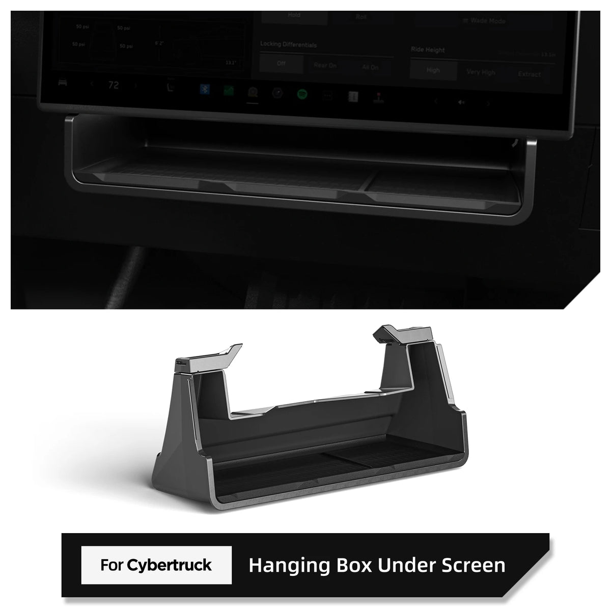 Hidden Storage Tray Under Center Screen for Tesla Cybertruck