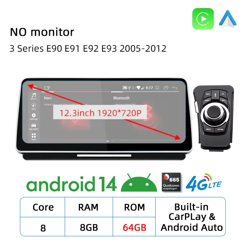 Android 14 CarPlay GPS for BMW 3 Series E90 E91 E92 E93 2005-2012 - image 7