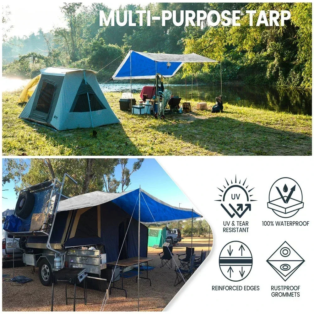 Heavy-Duty Waterproof Canopy Tarp Sheet with Grommets