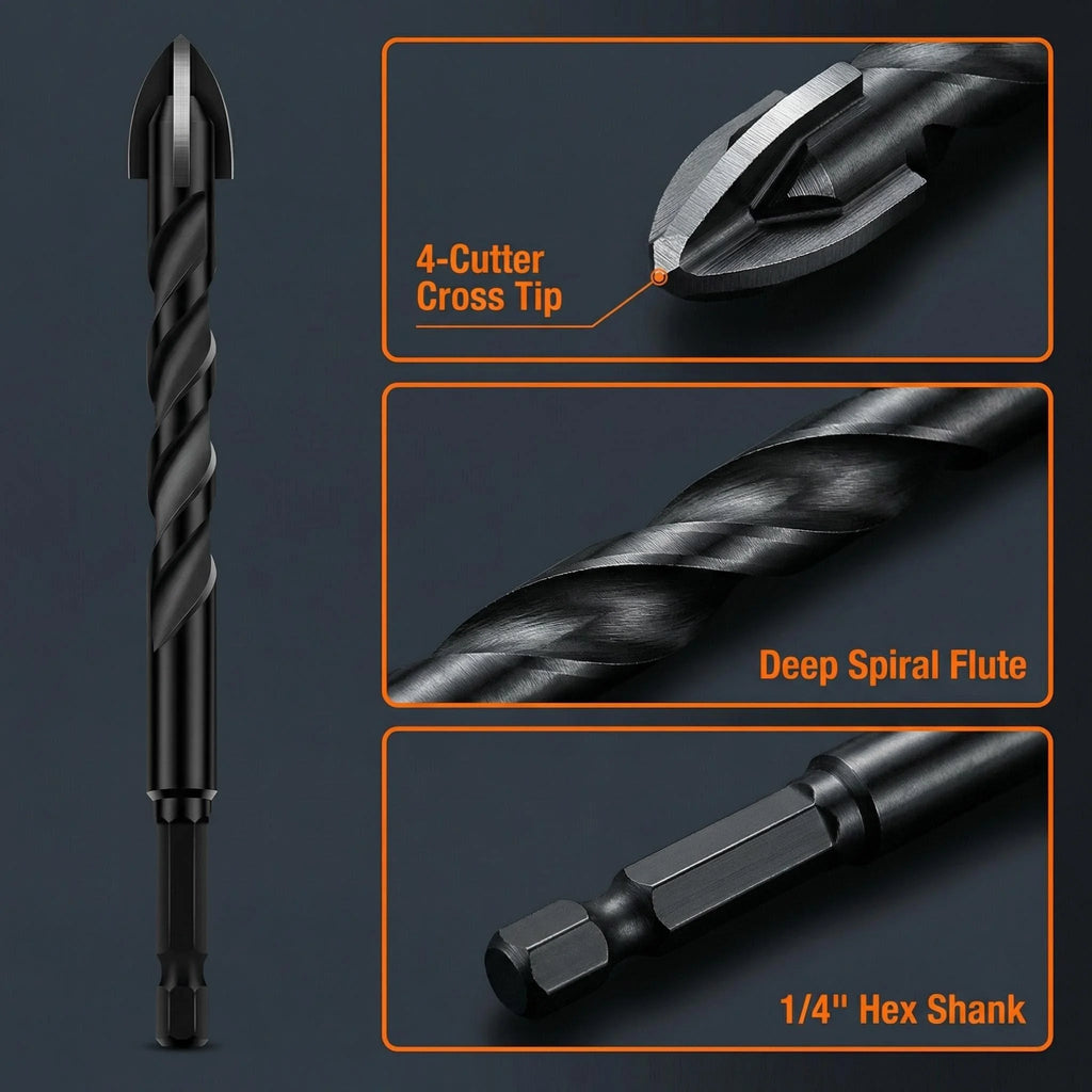 Tungsten Carbide Hex Drill Bit Set 3-12mm for Tile & Ceramic - image 4