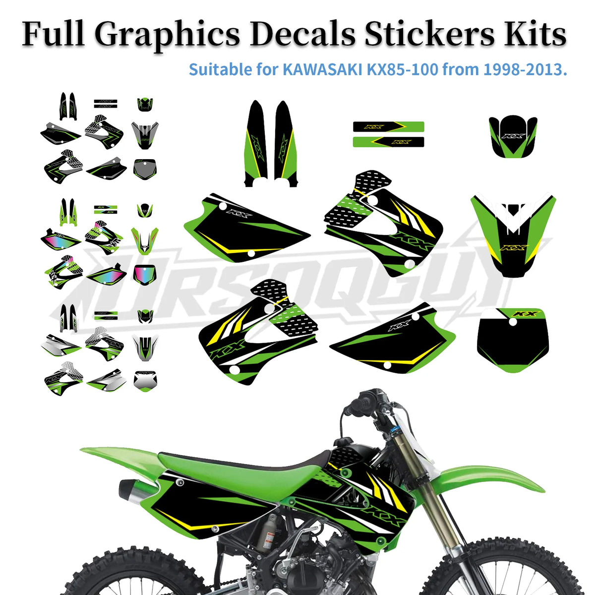 Custom Graphics Decal Kit for Kawasaki KX85/KX100 1998-2013 - image 4