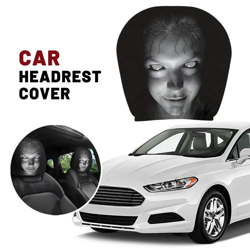 Skull Embroidered Car Headrest Covers (2 Pack) Universal Fit - image 2