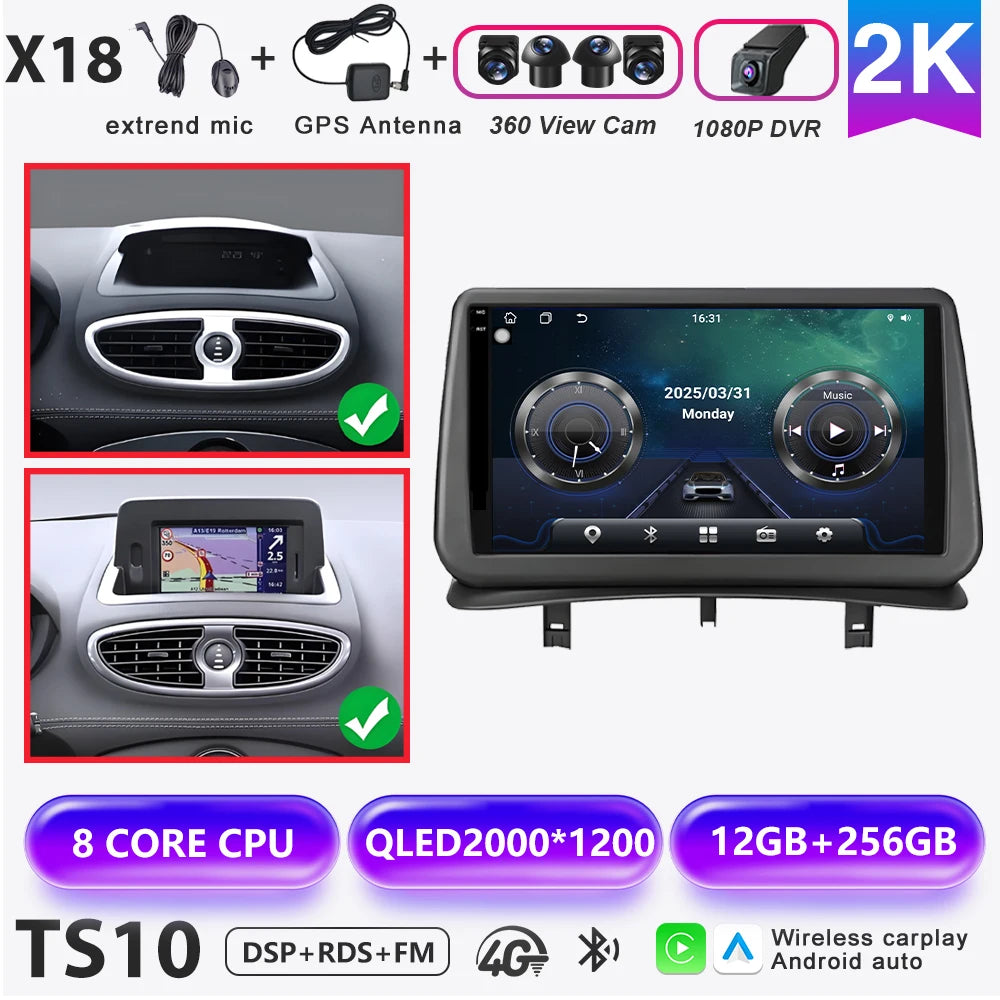 Renault Clio 3 Android 16 Car Multimedia Player with CarPlay - image 22