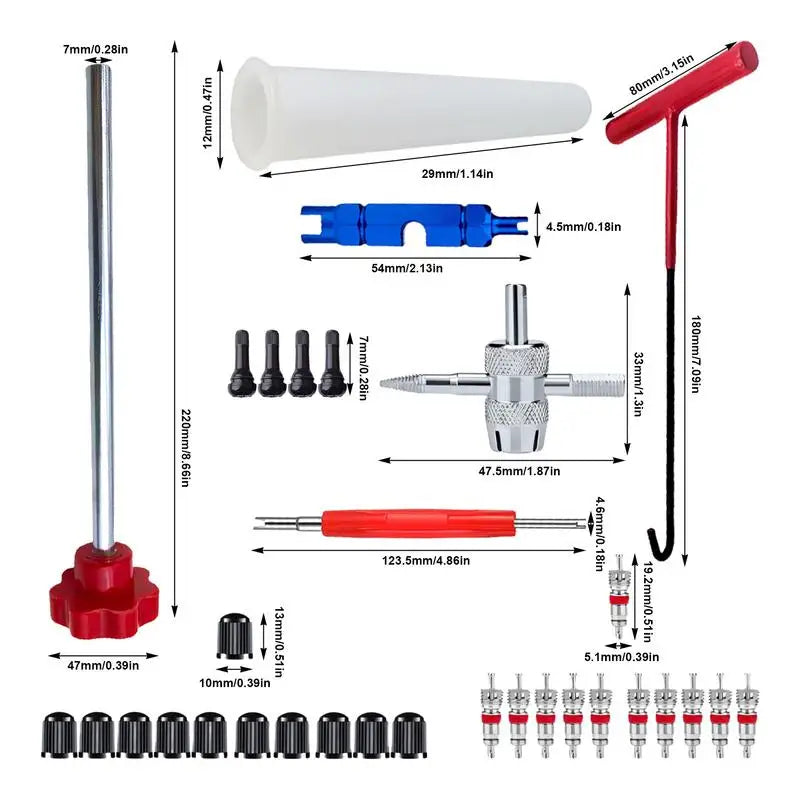 Tire Valve Stem Tool Kit | Car Motorcycle Valve Puller Installer - image 6