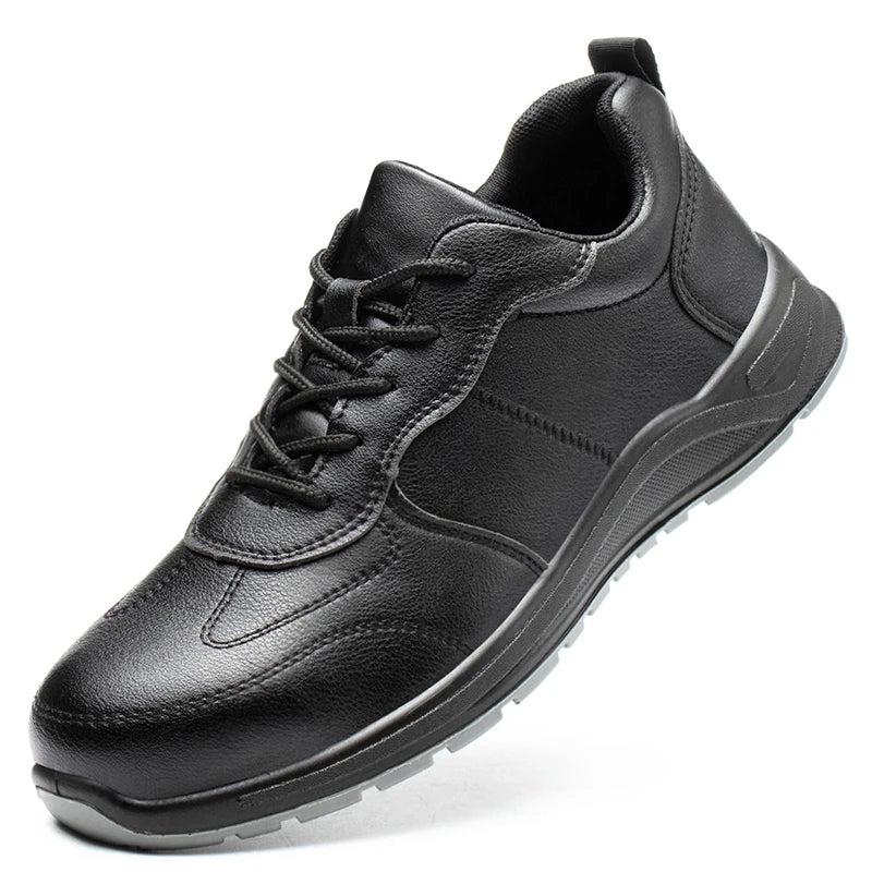 Waterproof Leather Steel Toe Safety Work Boots, Puncture-Proof