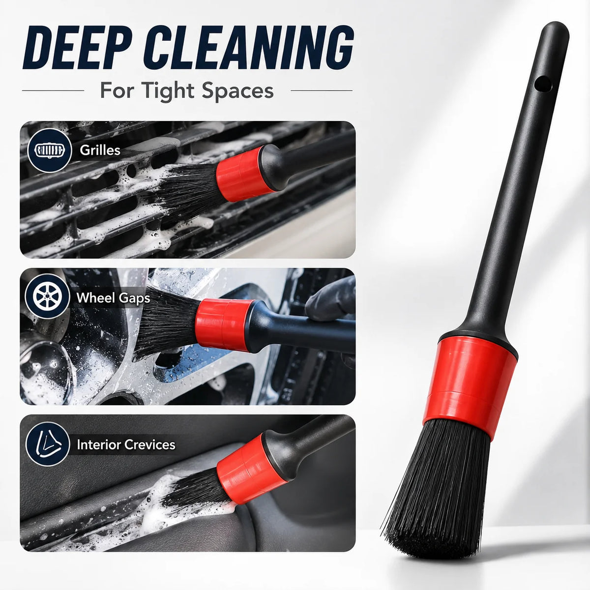 Car Cleaning Kit with Drill Brush Set, Vent Brushes and Towel - view 4