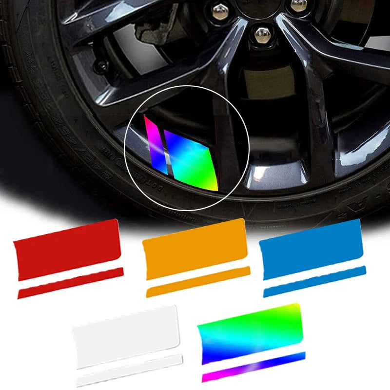 Reflective Wheel Rim Stripe Stickers, 7x10 cm Racing Decals
