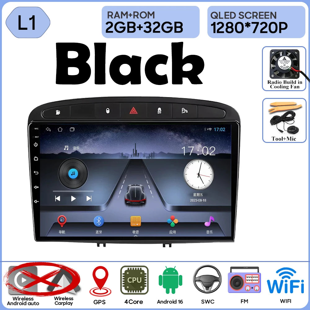 9" Android Car Radio for Peugeot 408/308 with Wireless CarPlay - image 8