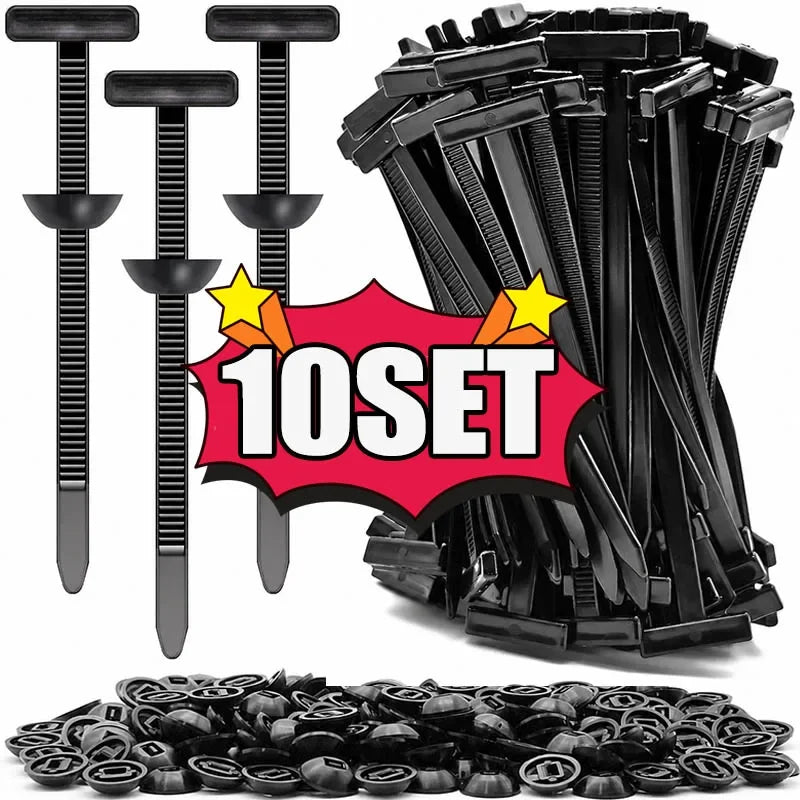 Heavy Duty Nylon Self Locking Zip Ties Cable Ties with Buckle for Car Repair and Home