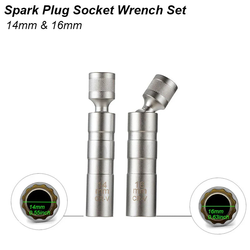 Magnetic Swivel Spark Plug Socket Wrench Kit - 14mm & 16mm - image 7