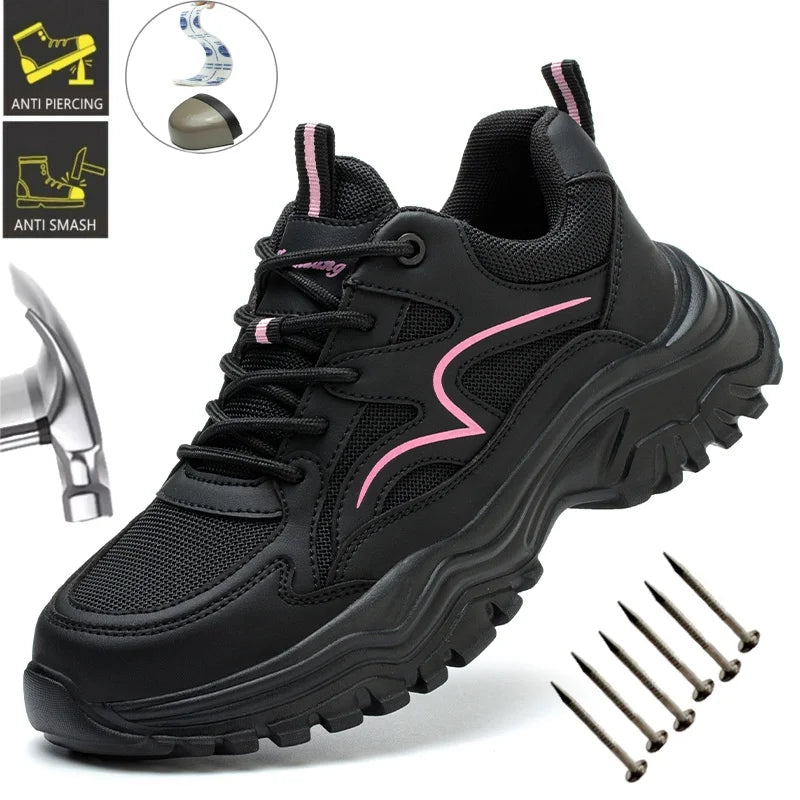Women's Steel Toe Safety Sneakers, Puncture-Resistant