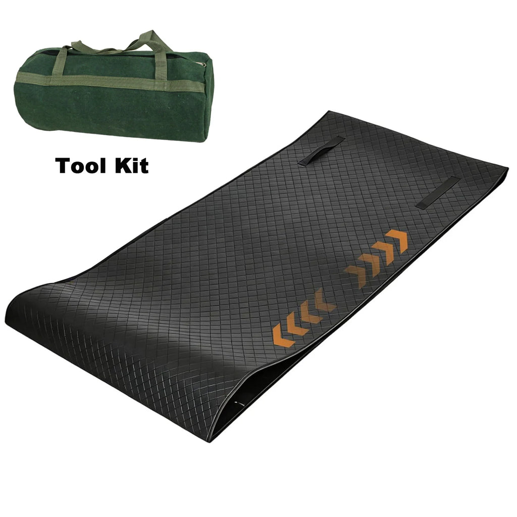 57x27in Rolling Creeper Mat And Tool Kit Mechanic Mat with Zero Ground Clearance for Car Work Under Car Roller Accessory