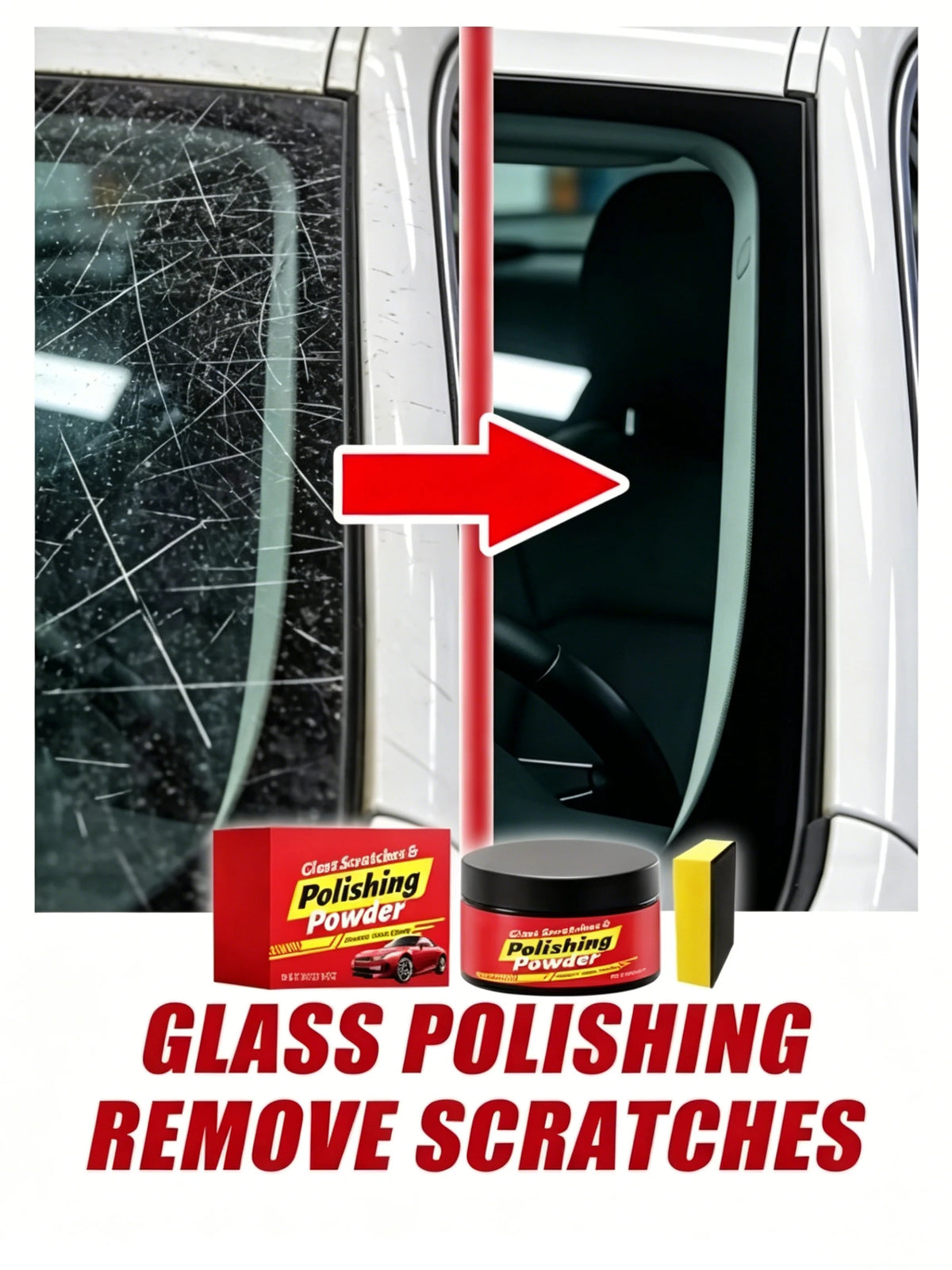 Car Glass Scratch Repair Polishing Powder for Window Surfaces