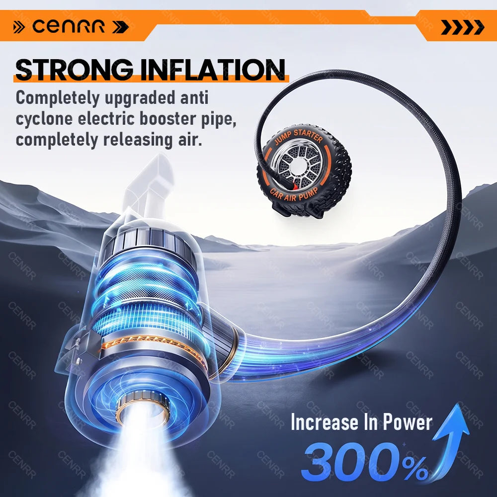 Tyre Design Car Tire Inflator Portable Air Pump Electric Air Pressure Injector Wireless Air Compressor Powerful Tyre Inflator