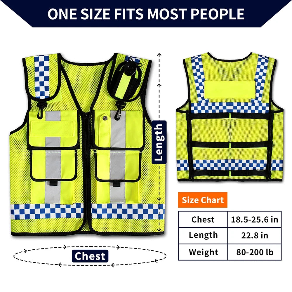 Breathable Safety Vest Mesh Hi Vis Vest Bonded Multiple Pockets Vest Mens Adjustable Safety Workwear Customized Logo ﻿