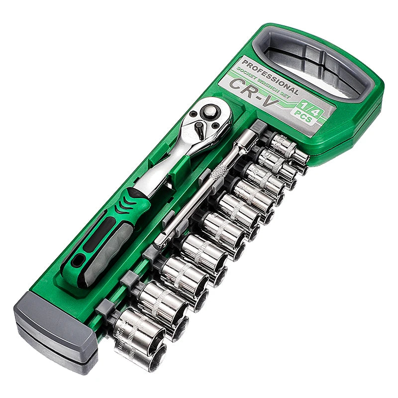 72-Tooth Ratchet Socket Set 1/4"–3/8"–1/2" – Quick Release