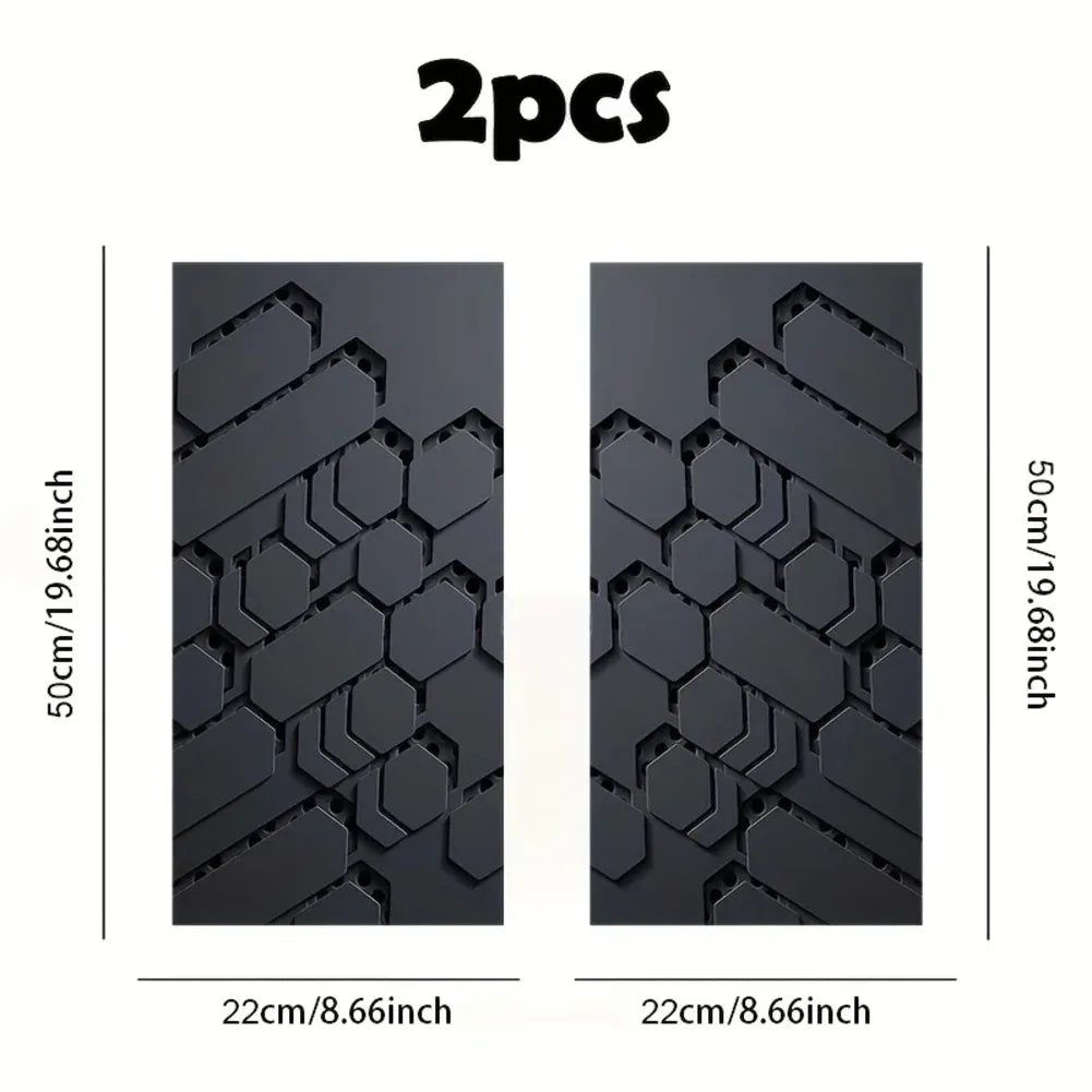 Geometric Honeycomb Pattern B-Pillar Sticker Pair for Cars