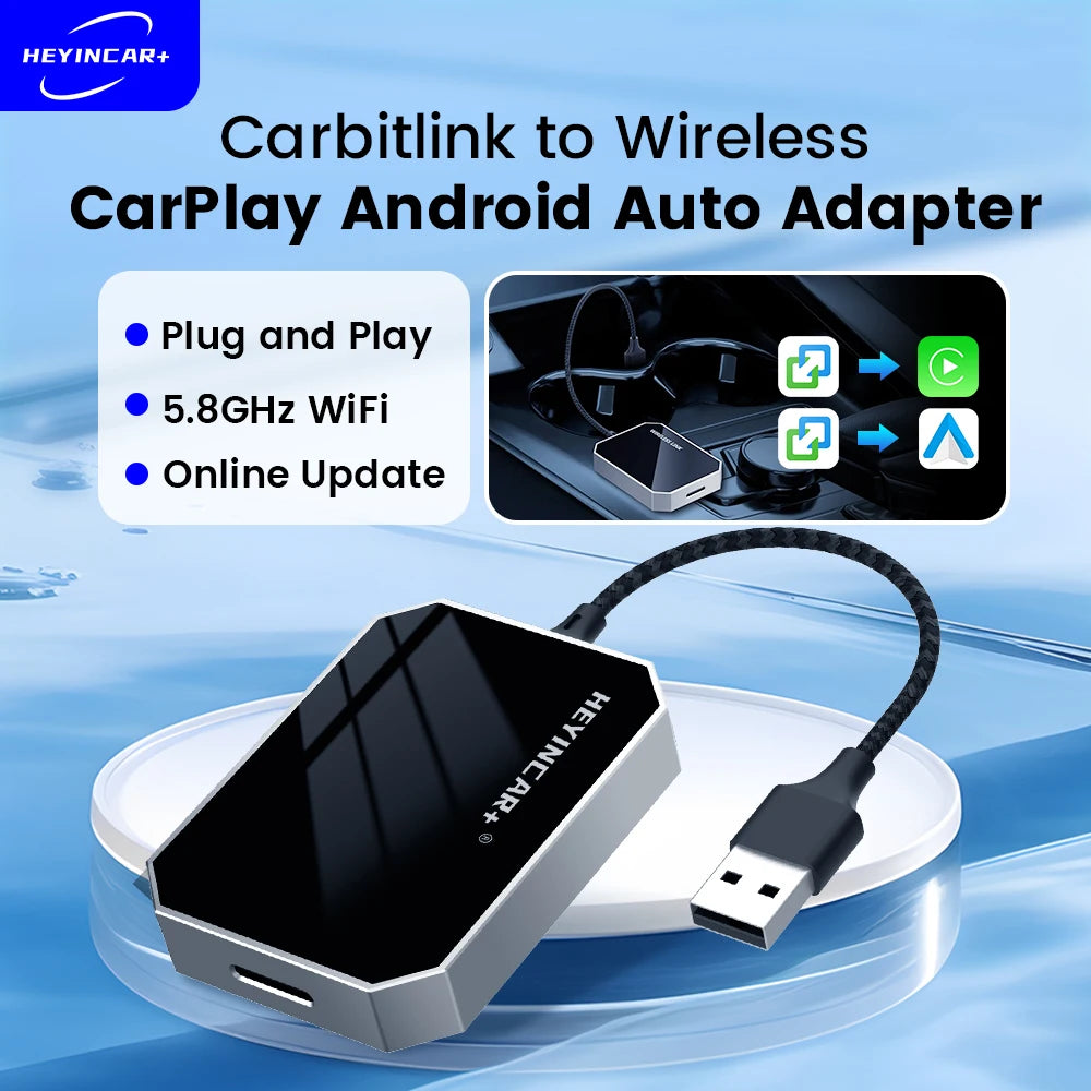 Wireless CarPlay Android Auto Adapter – Plug & Play