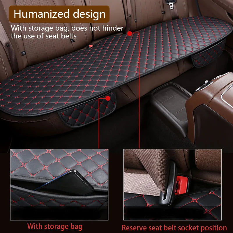 PU Leather Front or Rear Car Seat Cover with Contrast Line Trim